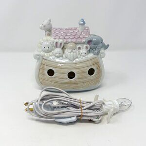 NOAH'S ARK Porcelain Night Light Lamp Vintage 1988 Enesco Precious Moments